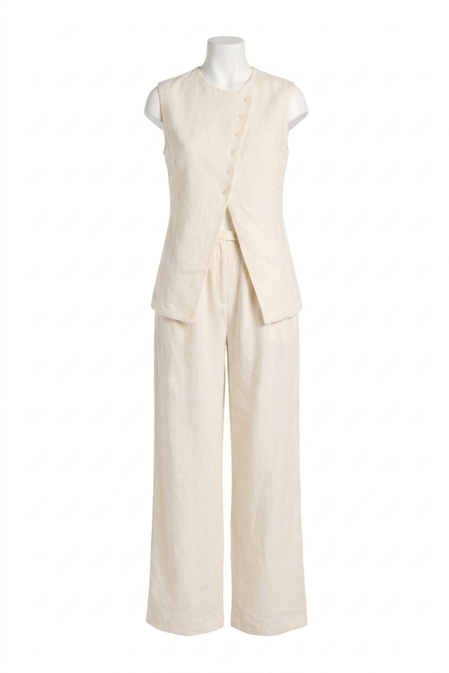 NEW SUNDAYS isolde asymmetrical vest in whisper white